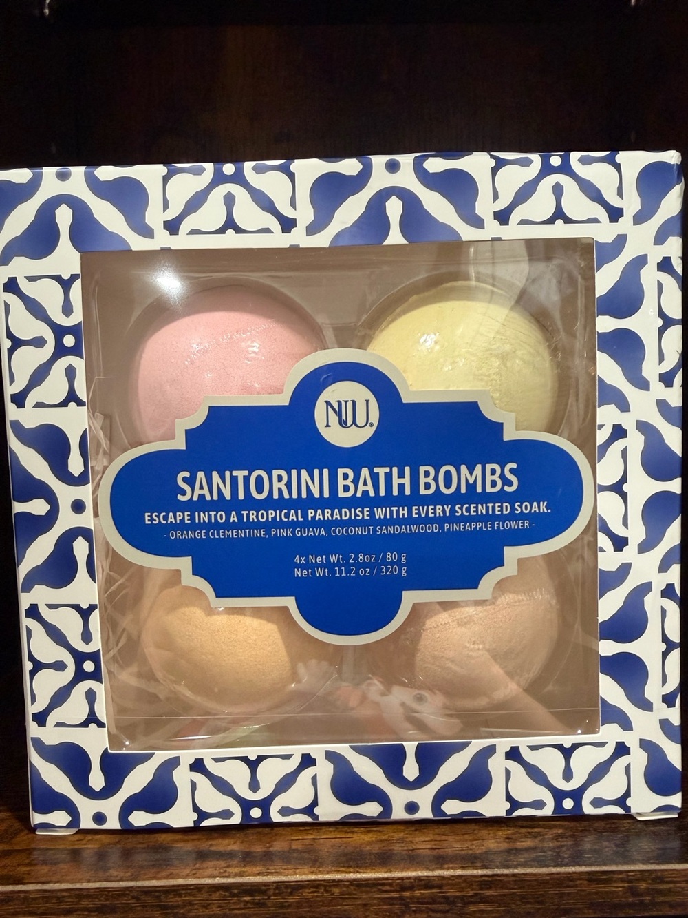 NUU Santorini Bath Bombs 4-Piece Gift Set – New
